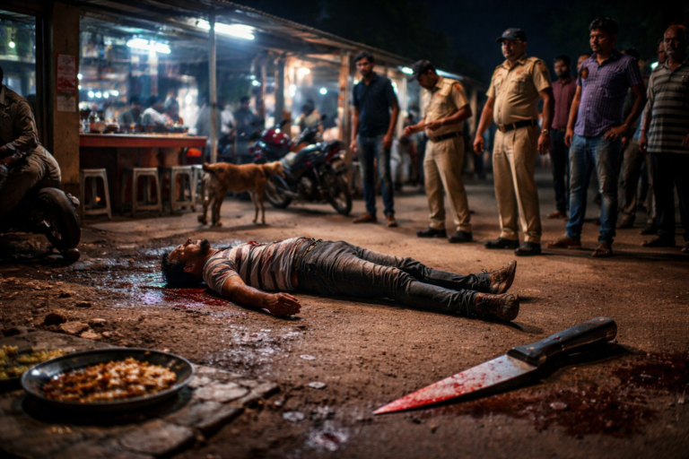 रायपुर में घटना स्थल के आसपास मौजूद पुलिस टीम