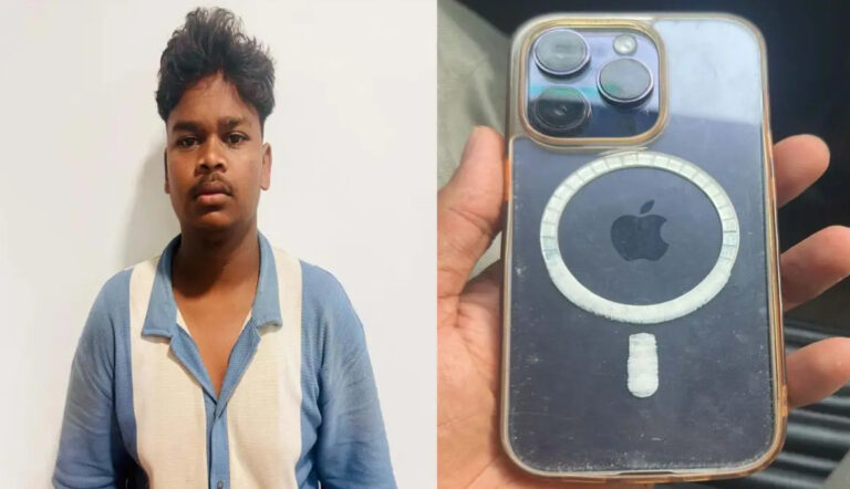 मोबाइल स्नैचिंग मामले में गिरफ्तार आरोपी और बरामद बाइक के साथ पुलिस टीम
