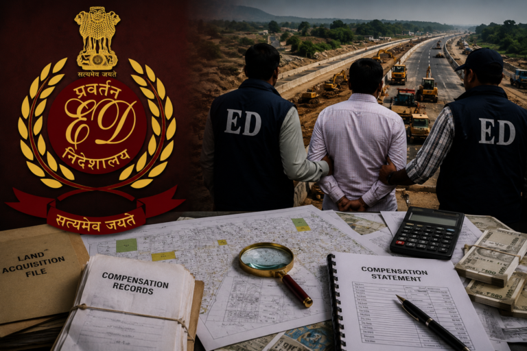 भारतमाला मुआवजा घोटाले में ED की कार्रवाई