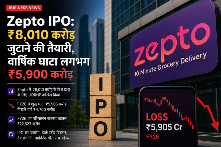 Zepto IPO: ₹8,010 करोड़ जुटाने की तैयारी, ₹5,905 करोड़ के वार्षिक घाटे के बीच निवेशकों के सामने बड़े सवाल क्विक कॉमर्स वेयरहाउस में ऑर्डर तैयार करते कर्मचारी