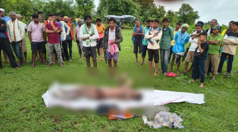 गरियाबंद के कोटरी नाला जलाशय में डूबने की घटना के बाद जांच करती पुलिस